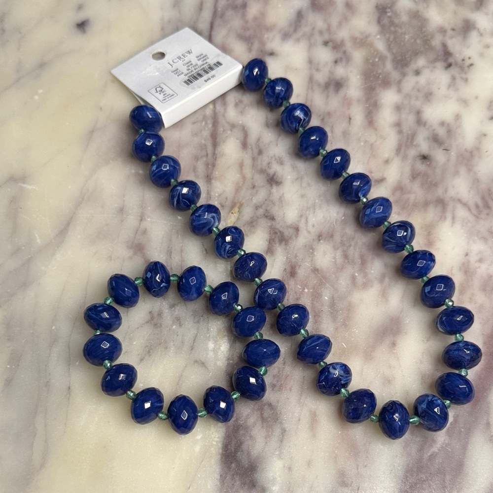J. Crew Cobalt Blue Faceted Bead Necklace and Bracelet Set - Picture 7 of 7